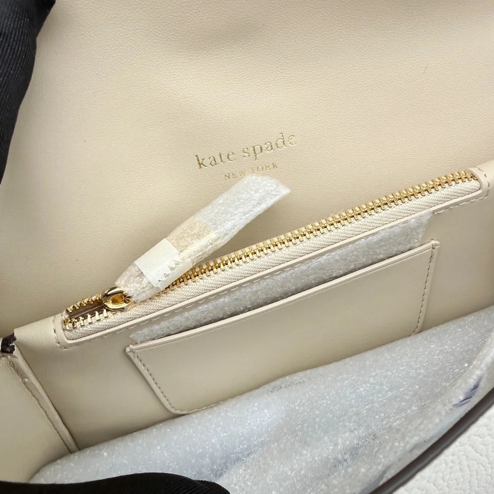 Kate Spade Knott Colorblocked Flap Chain Crossbody Light Cream Multi